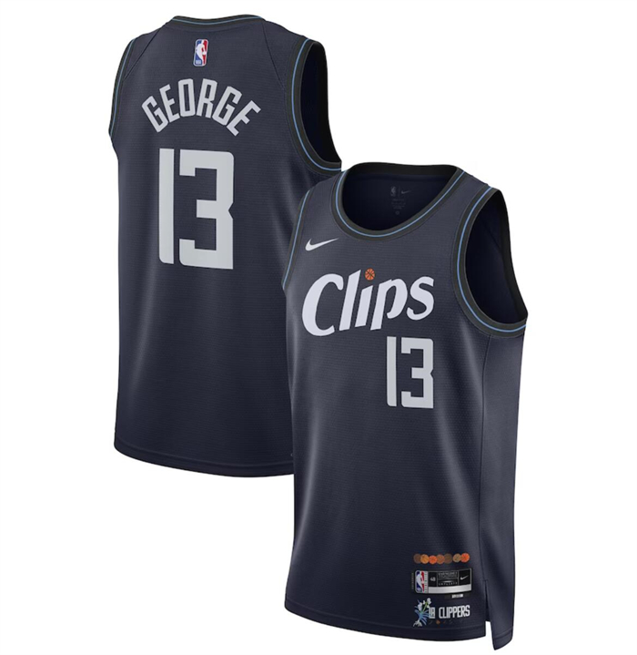 Youth Los Angeles Clippers #13 Paul George Navy City Edition Stitched Basketball Jersey